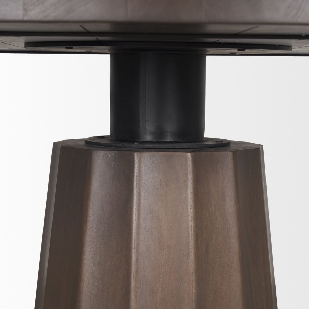 Swanson Round Dining Table Dark Brown Wood | Black Metal - dining-table