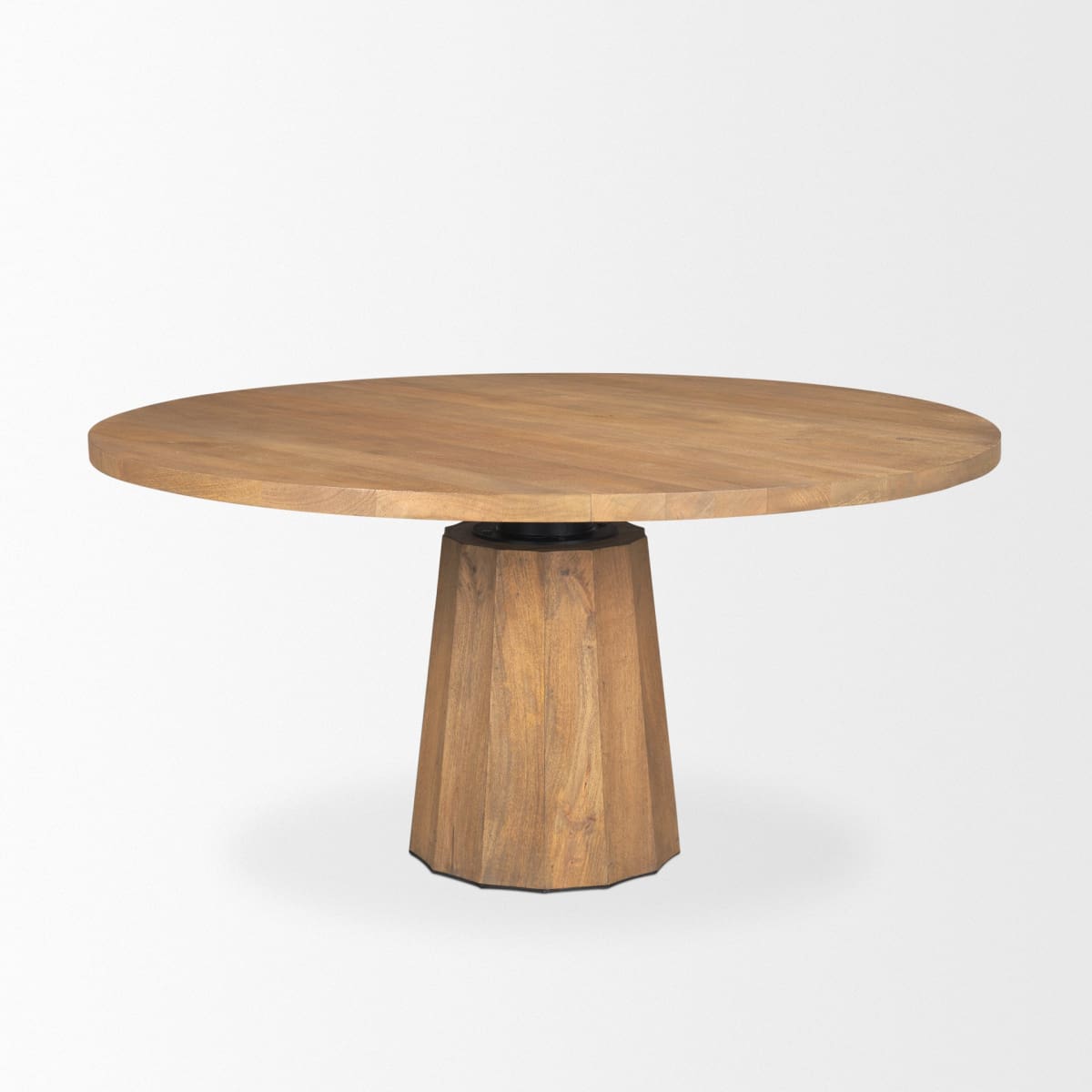 Swanson Round Dining Table Light Brown Wood - dining-table