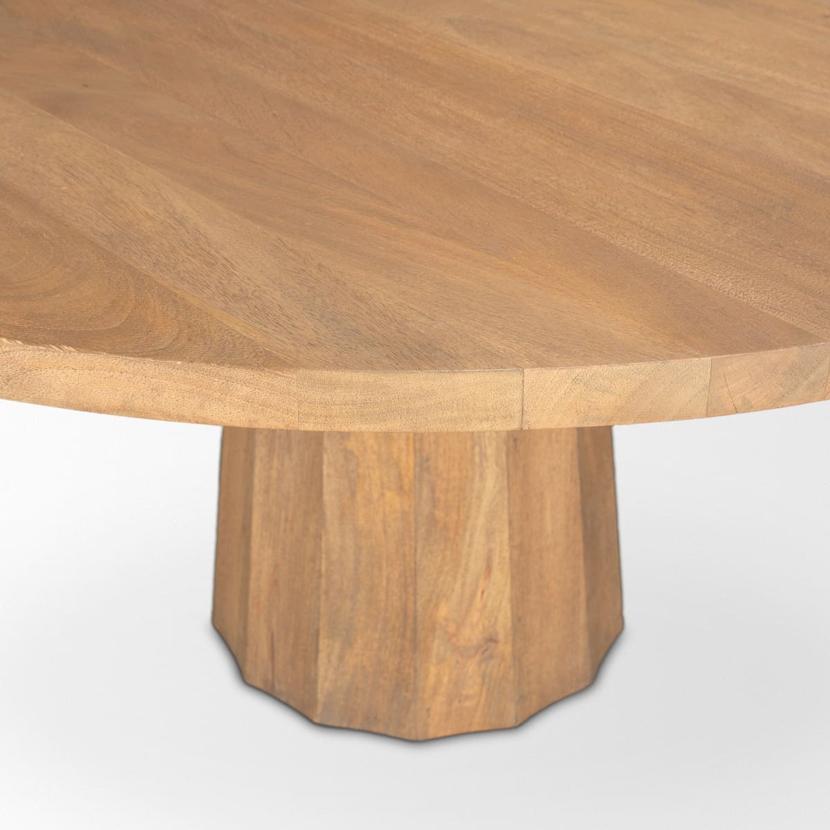 Swanson Round Dining Table Light Brown Wood - dining-table