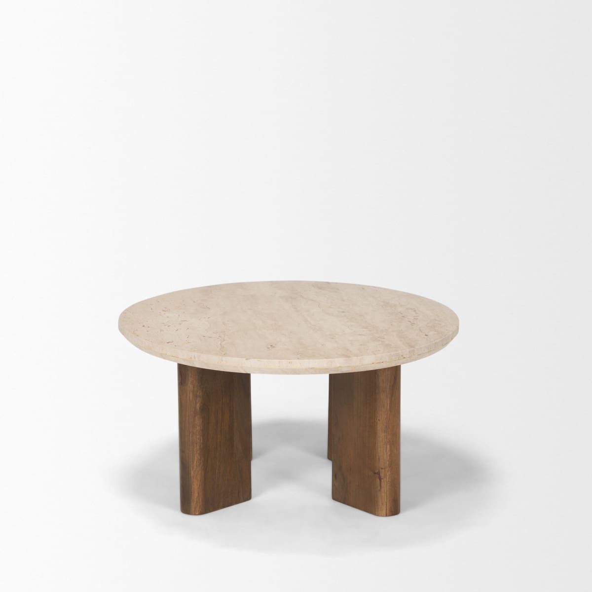 Syona Coffee Table Travertine | Medium Brown Wood | Oval - coffee-tables