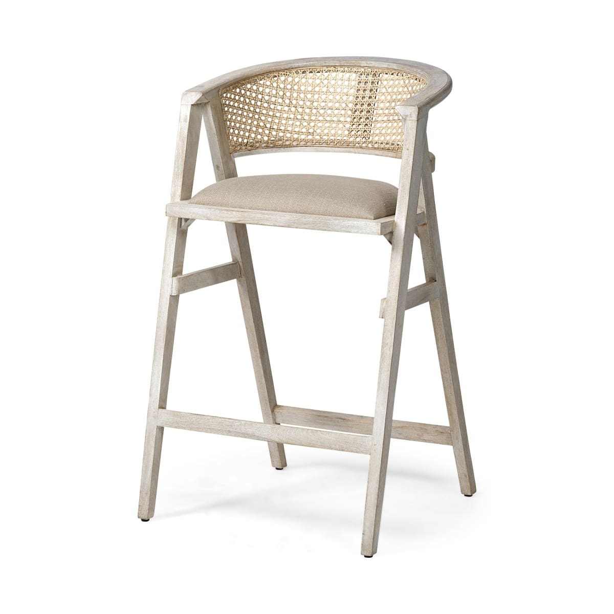 Tabitha Bar Counter Stool Beige Fabric | Blonde Wood | Bar - bar-stools