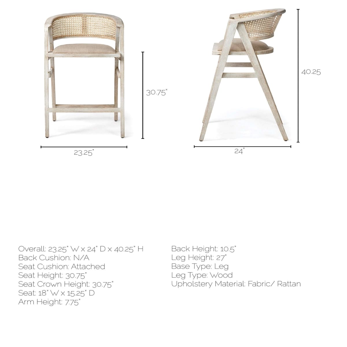 Tabitha Bar Counter Stool Beige Fabric | Blonde Wood | Bar - bar-stools