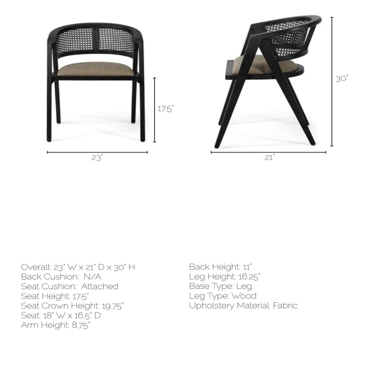 Tabitha Dining Chair Black - dining-chairs