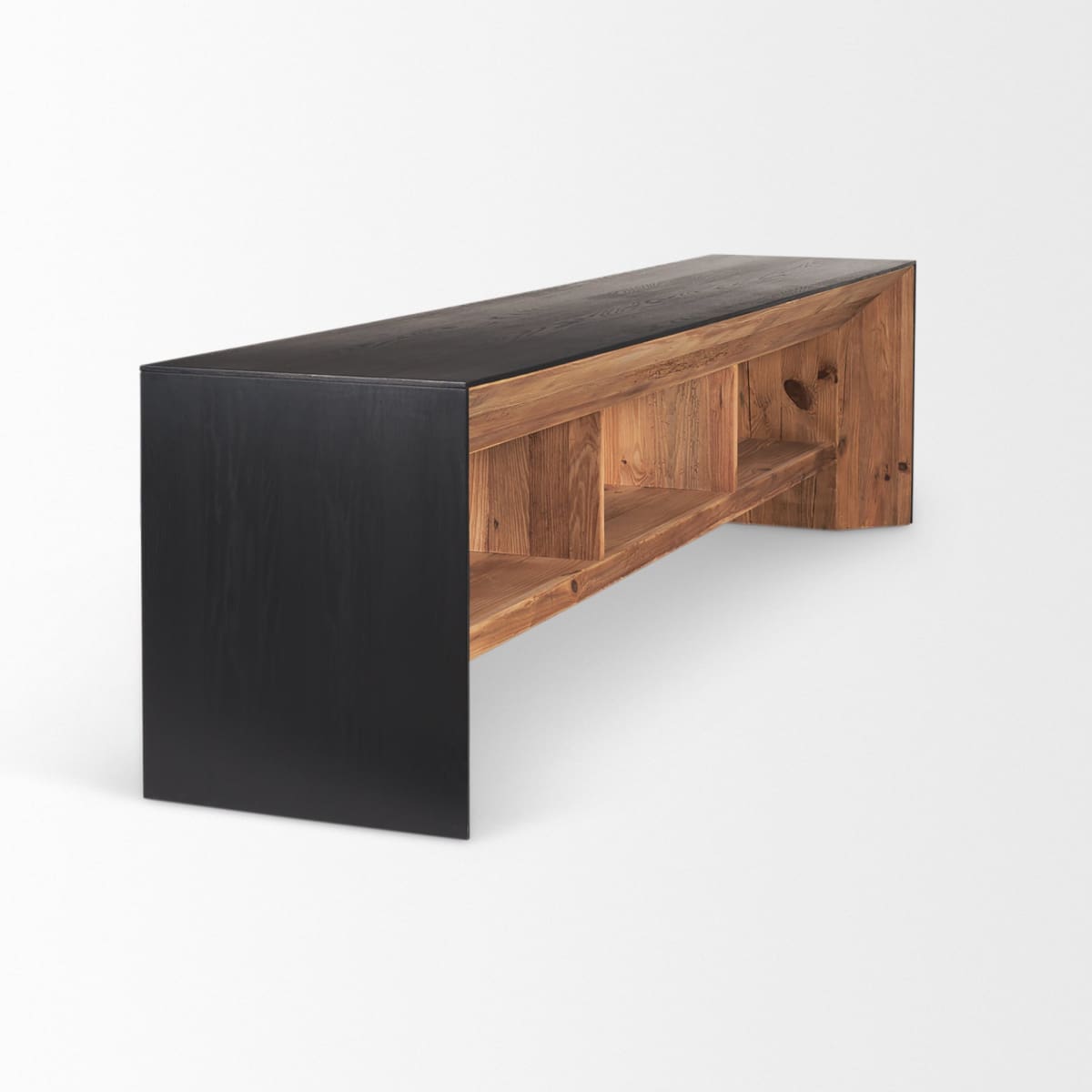 Tabor Media Console Recycled Pine | Black Oak - media-console