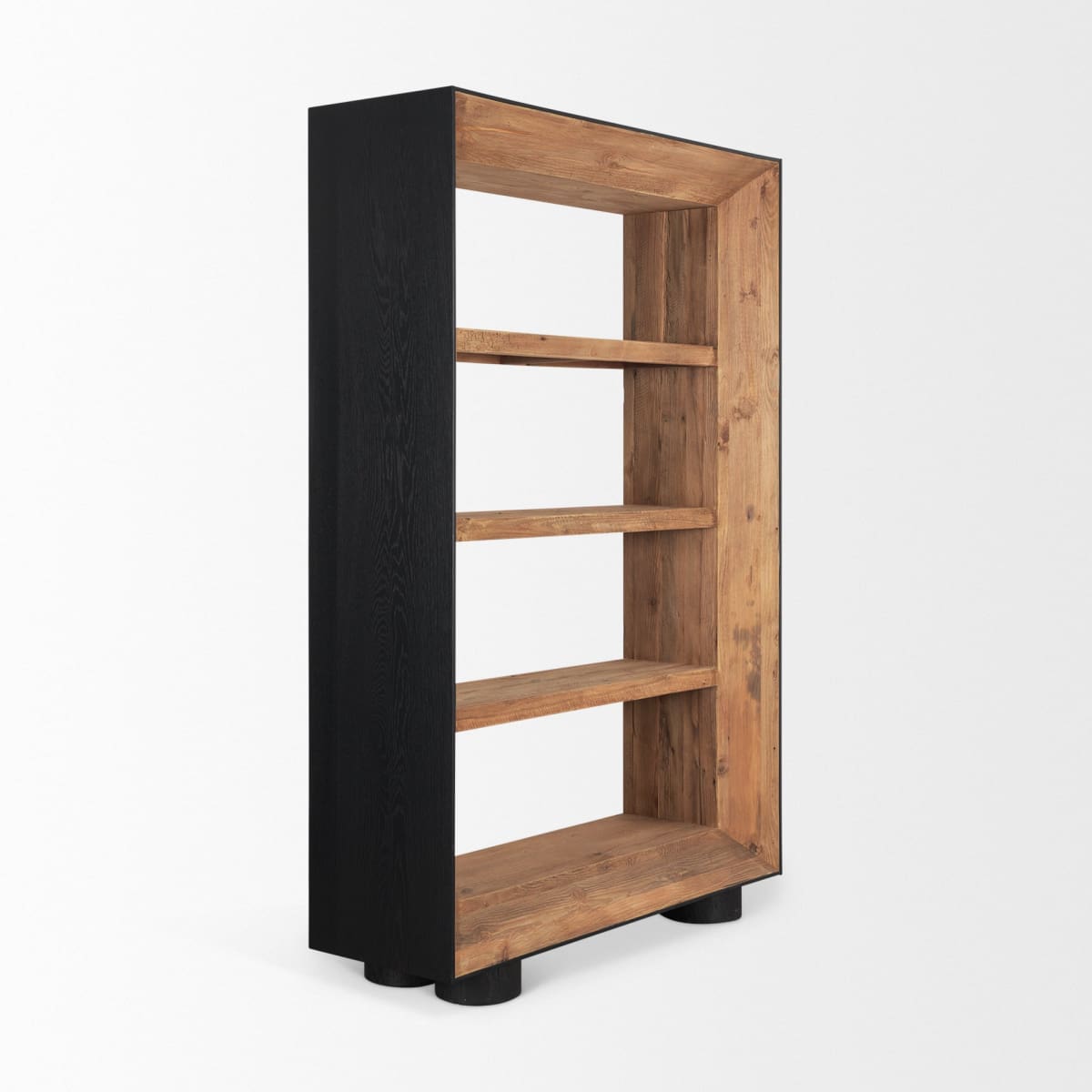 Tabor Shelving Unit Recycled Pine | Black Oak - shelving