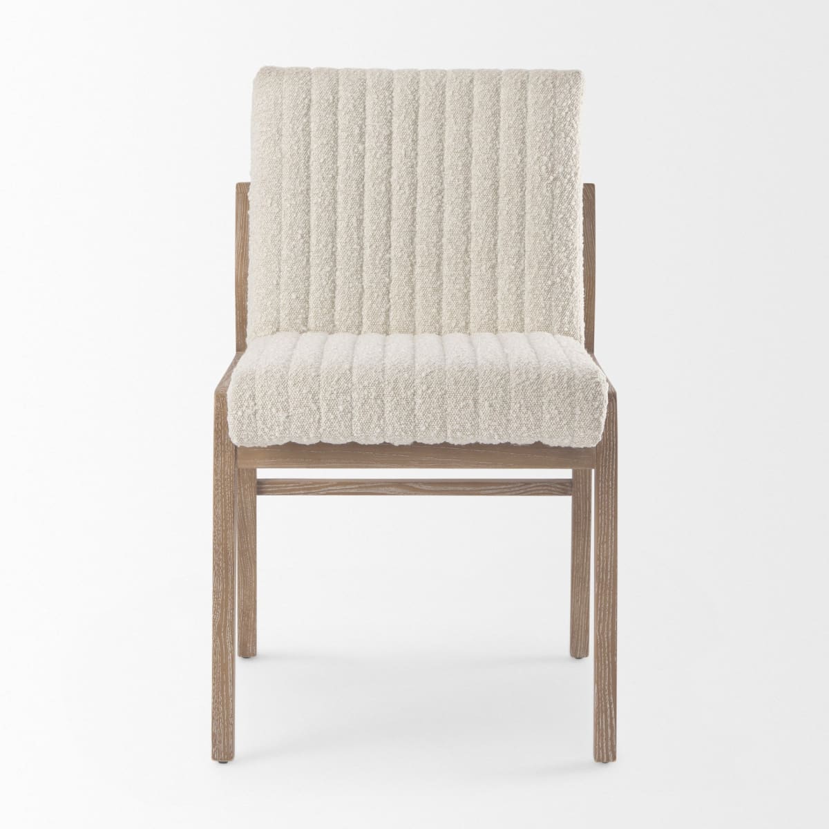 Tahoe Dining Chair Cream Bouclé Fabric | Light Brown Wood | Armless - dining-chairs