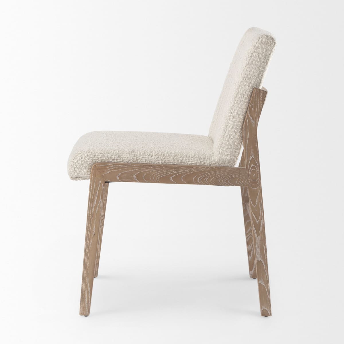Tahoe Dining Chair Cream Bouclé Fabric | Light Brown Wood | Armless - dining-chairs