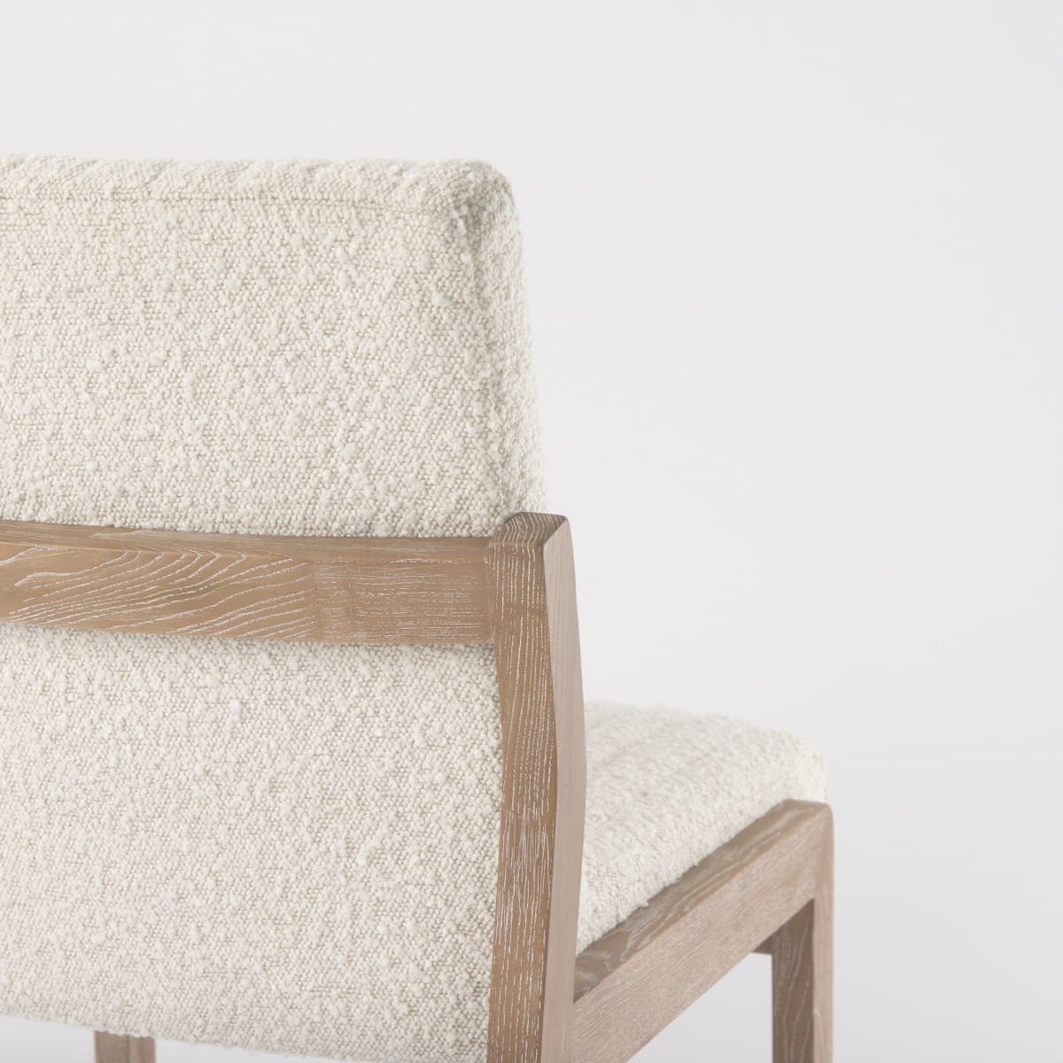 Tahoe Dining Chair Cream Bouclé Fabric | Light Brown Wood | Armless - dining-chairs