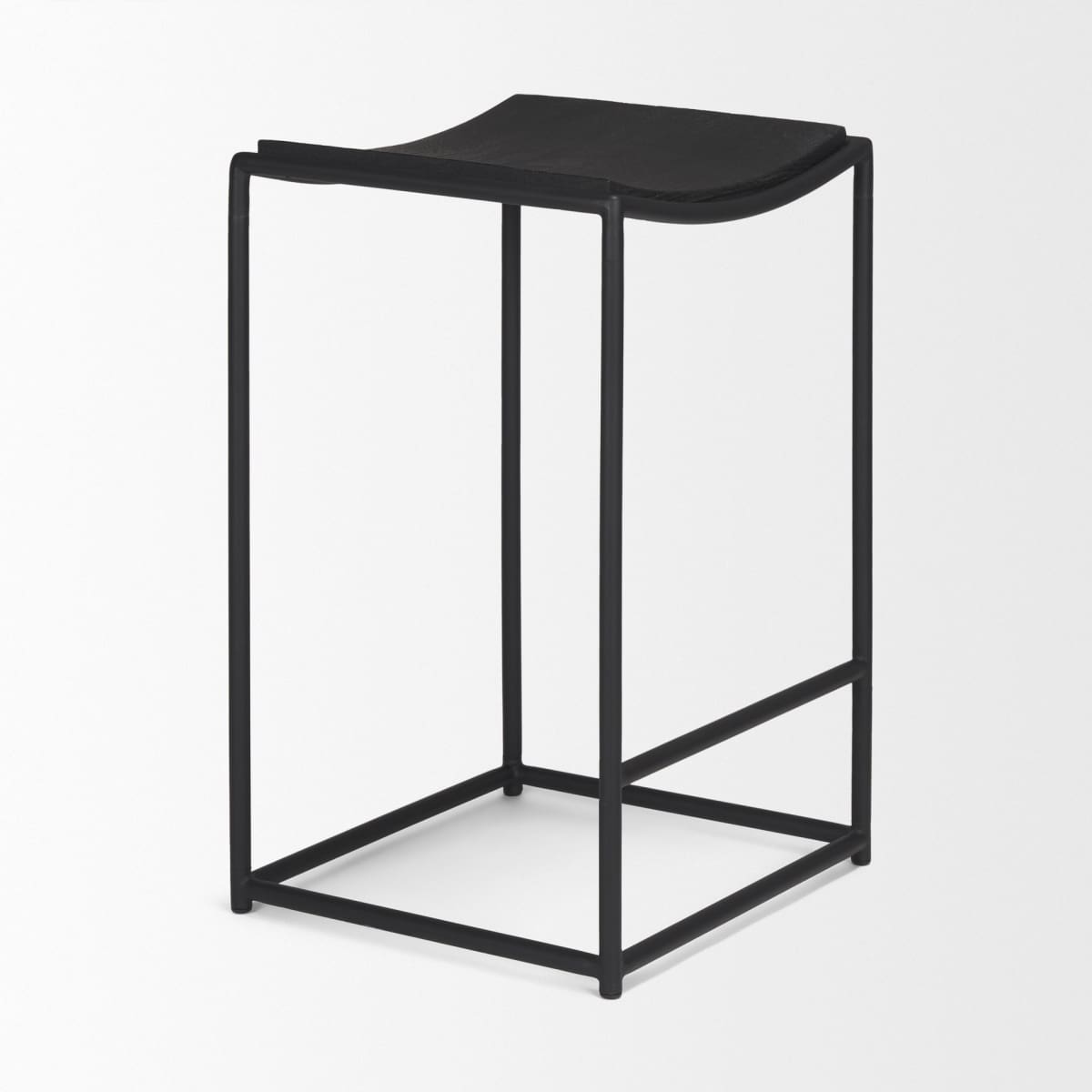 Taniel Bar Counter Stool Black Wood | Black Metal - bar-stools