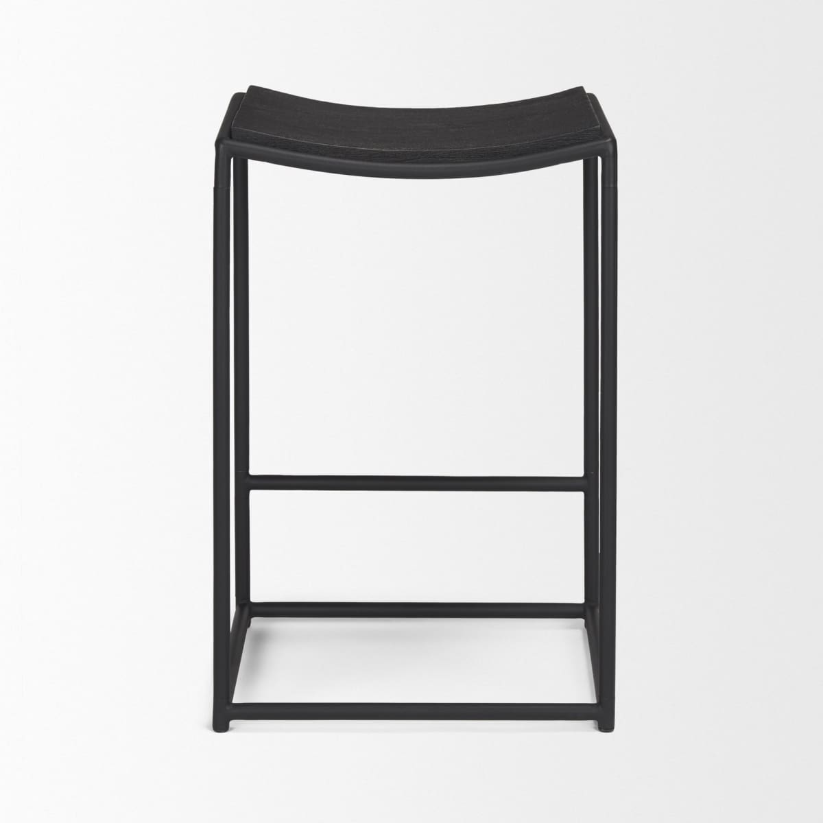 Taniel Bar Counter Stool Black Wood | Black Metal - bar-stools