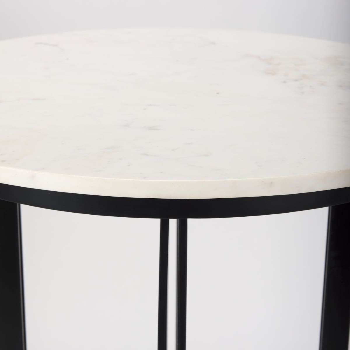 Tanner Bistro Table White Marble | Black Metal - dining-table