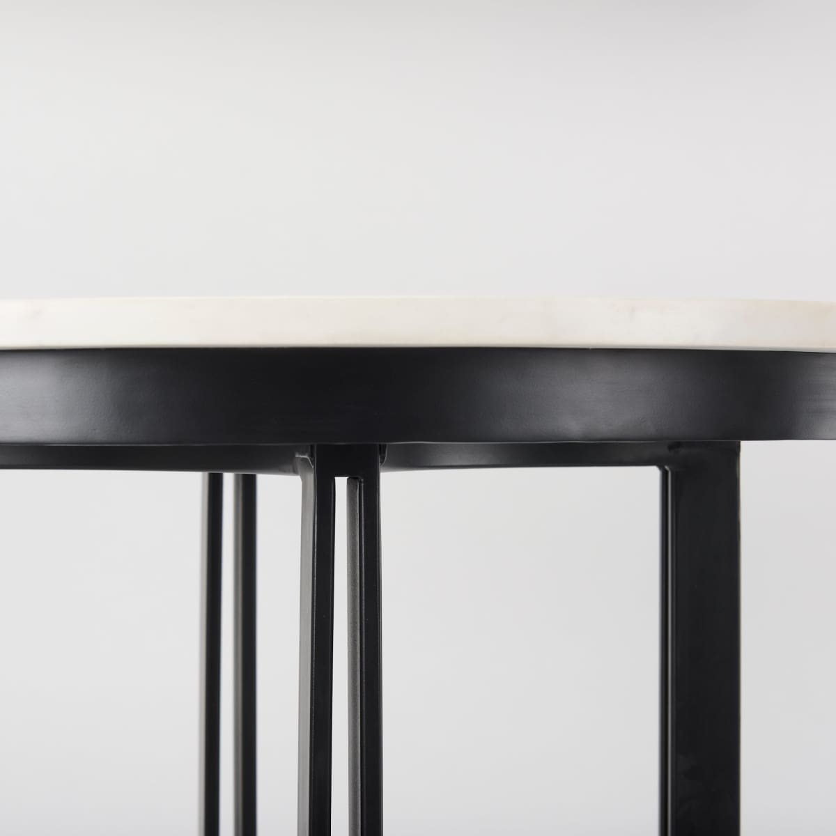 Tanner Bistro Table White Marble | Black Metal - dining-table