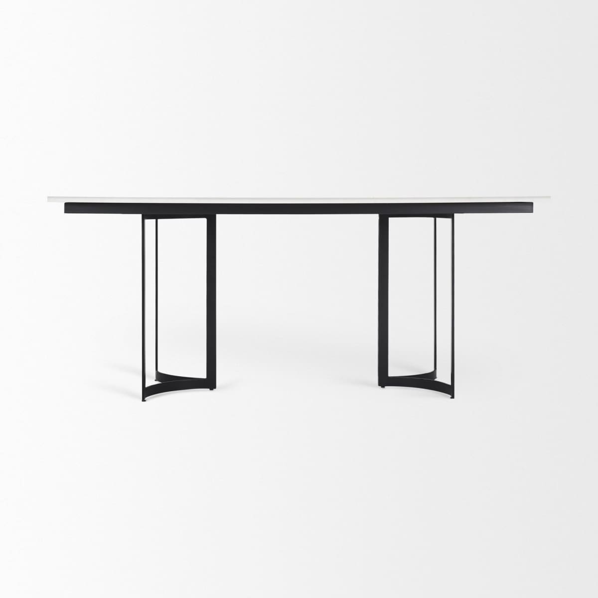 Tanner Rectangle Dining Table White Marble | Black Metal | Rectangle - dining-table