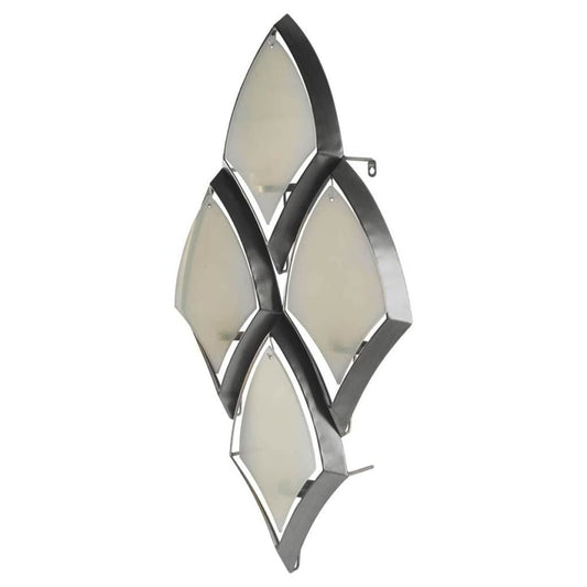 Tarmac Wall Candle Holder Silver Metal | Frosted Glass | 4 - wall-candle-holders