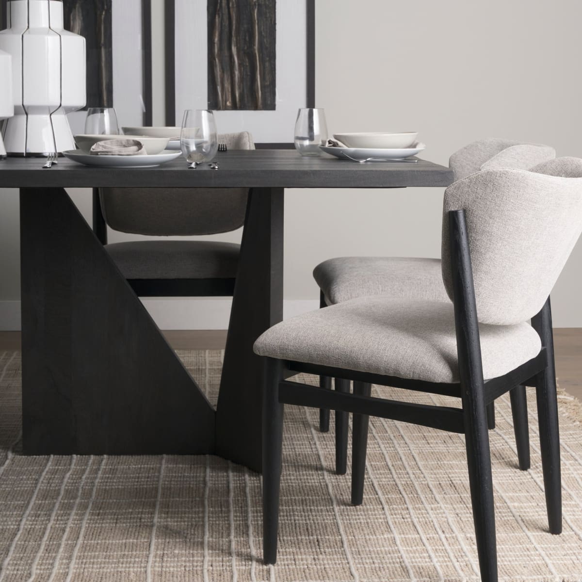 Tarro Rectangle Dining Table Black Wood | Rectangle - dining-table