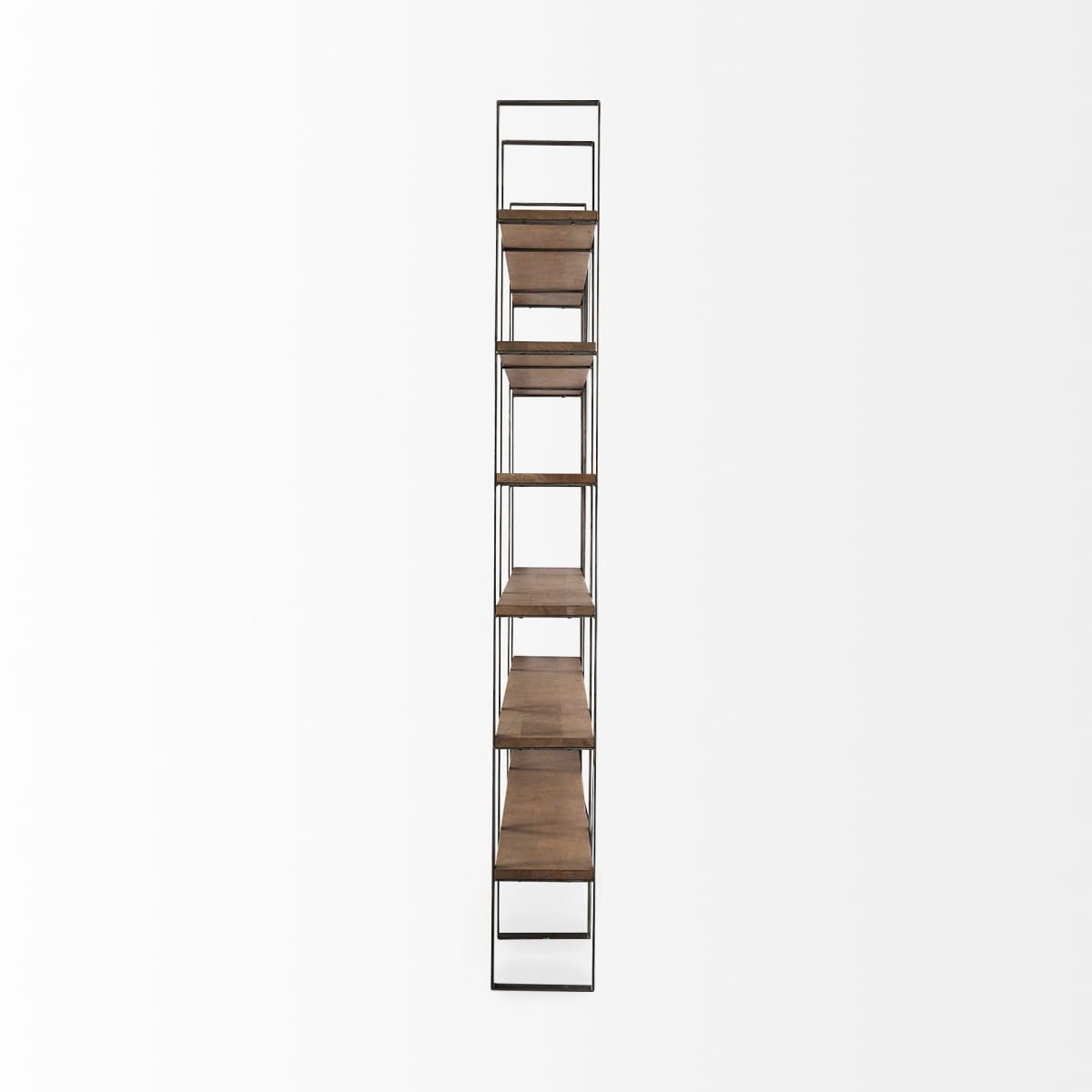 Taunton Shelving Unit Brown Wood | Nickel Metal - shelving