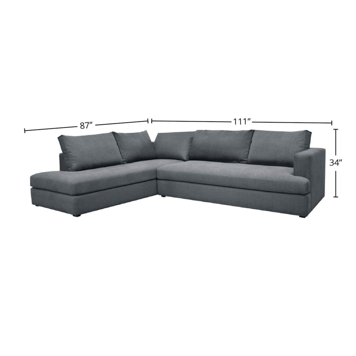 Taylor Left Sectional - Asphalt Grey - lh-import-sectionals