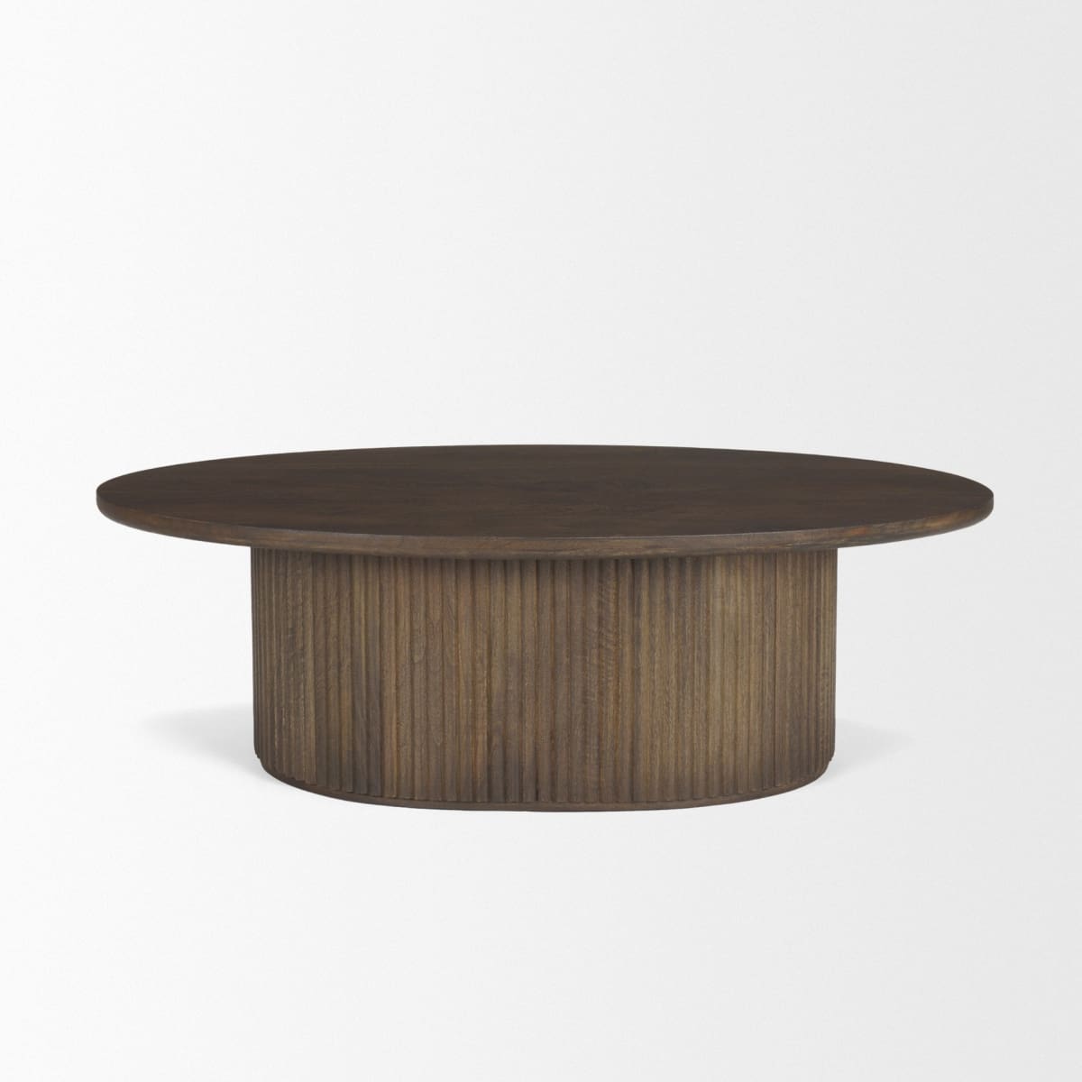 Terra Oval Coffee Table Dark Brown Wood - coffee-tables