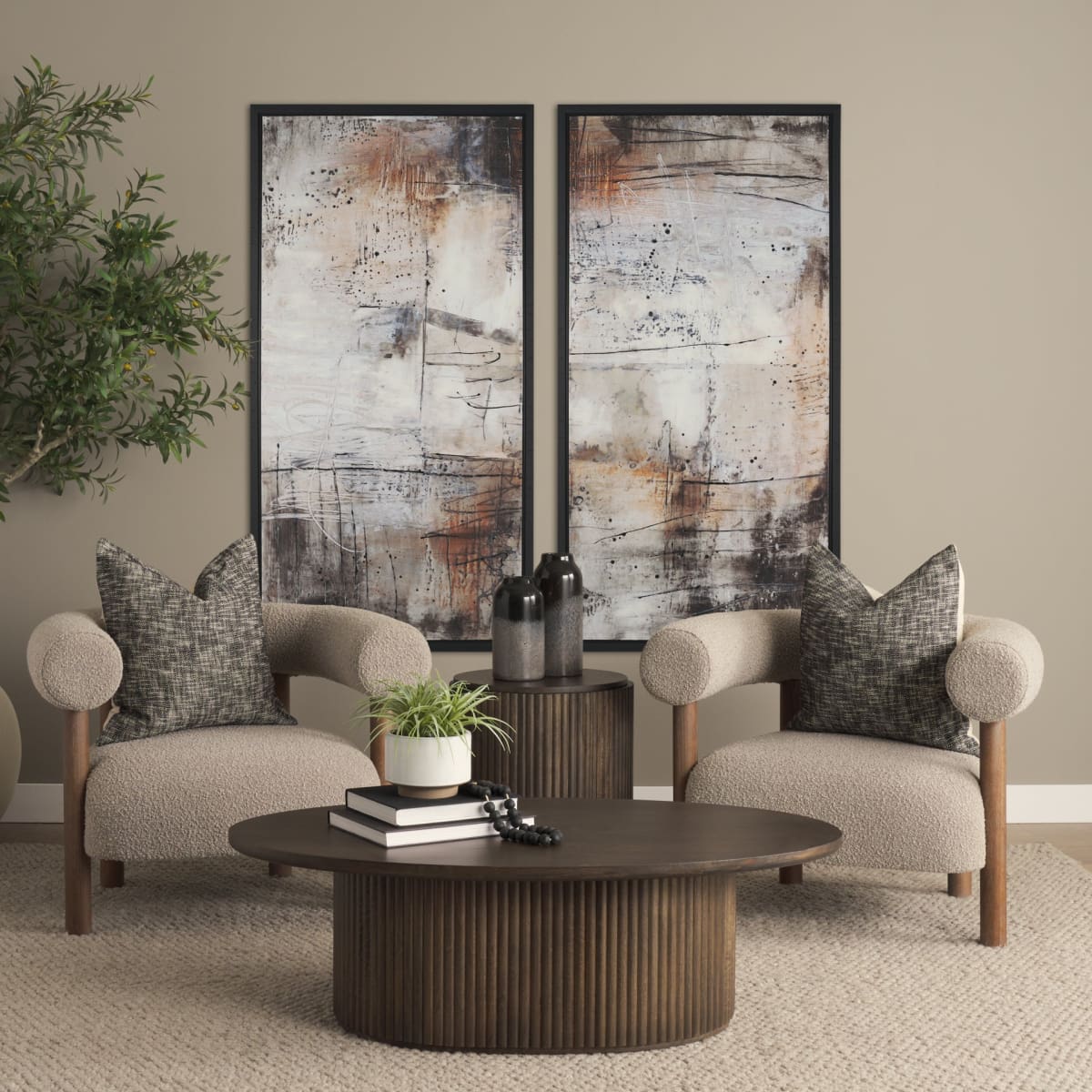 Terra Oval Coffee Table Dark Brown Wood - coffee-tables