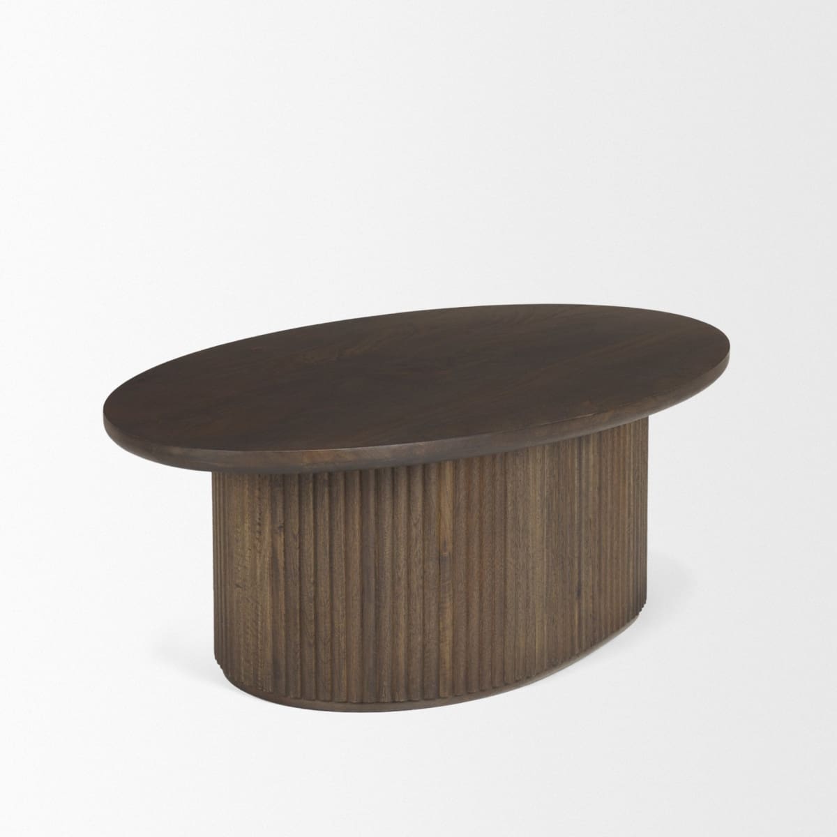 Terra Oval Coffee Table Dark Brown Wood - coffee-tables