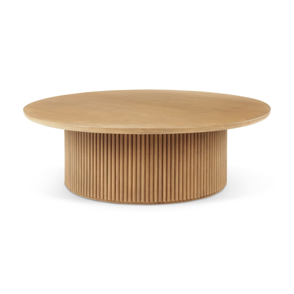 Terra Round Coffee Table Light Brown Wood - coffee-tables