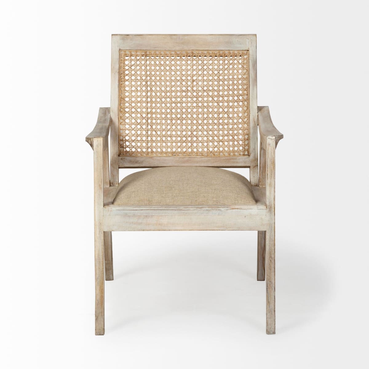 Teryn Accent Chair Cream Linen | Natural Wood - accent-chairs