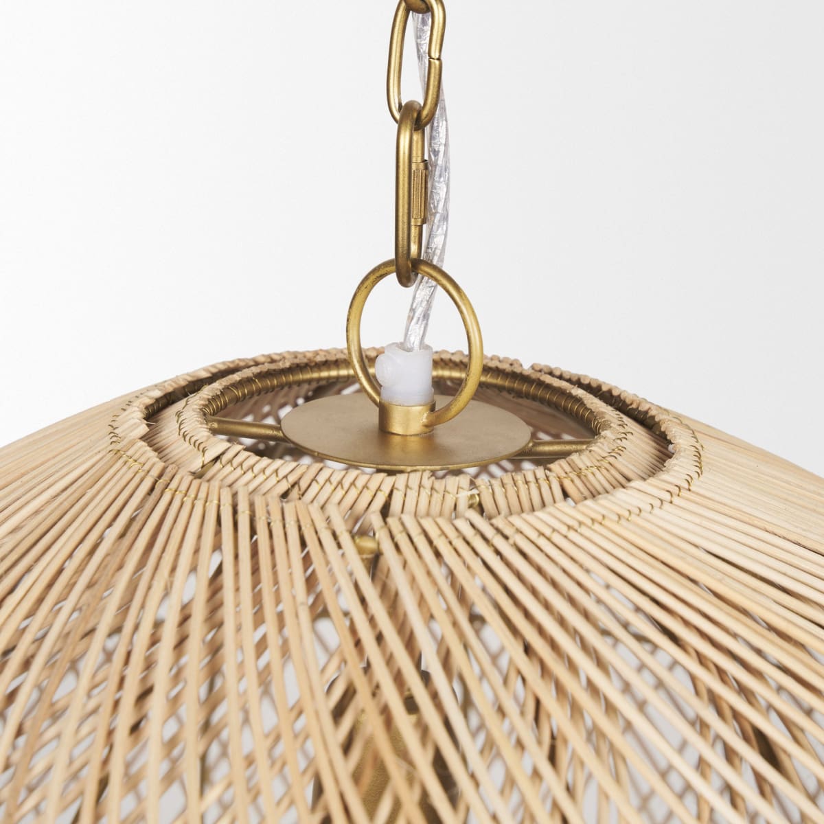 Thad Pendant Rattan Shade | Gold Metal - pendant-light