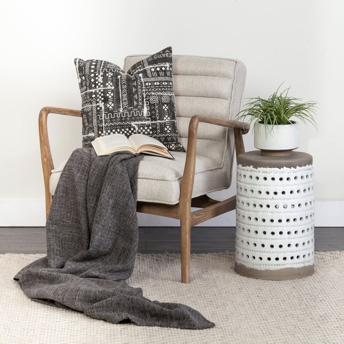 Thar Accent Table White Ceramic - accent-tables