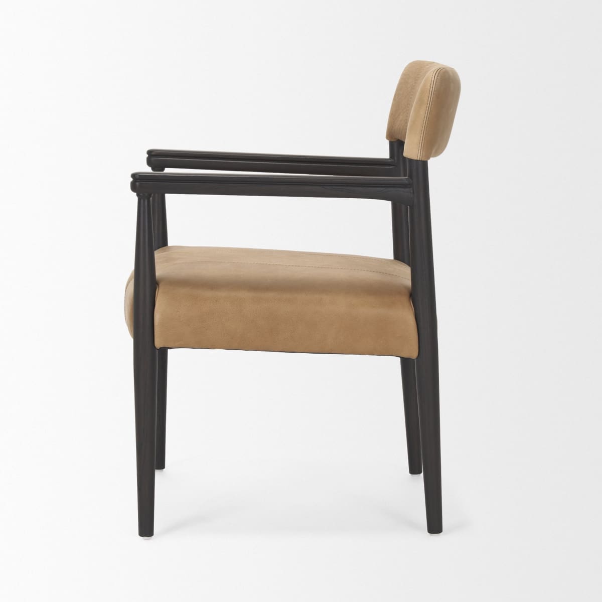 Toni Dining Chair Dark Brown Wood | Leather - dining-chairs