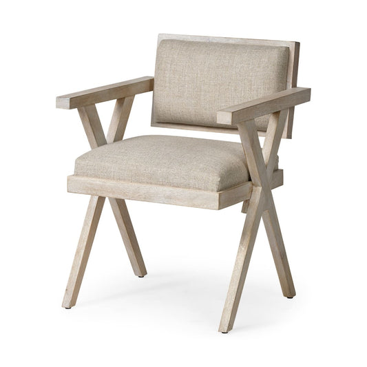 Topanga Dining Chair Cream Fabric | Blonde Wood - dining-chairs