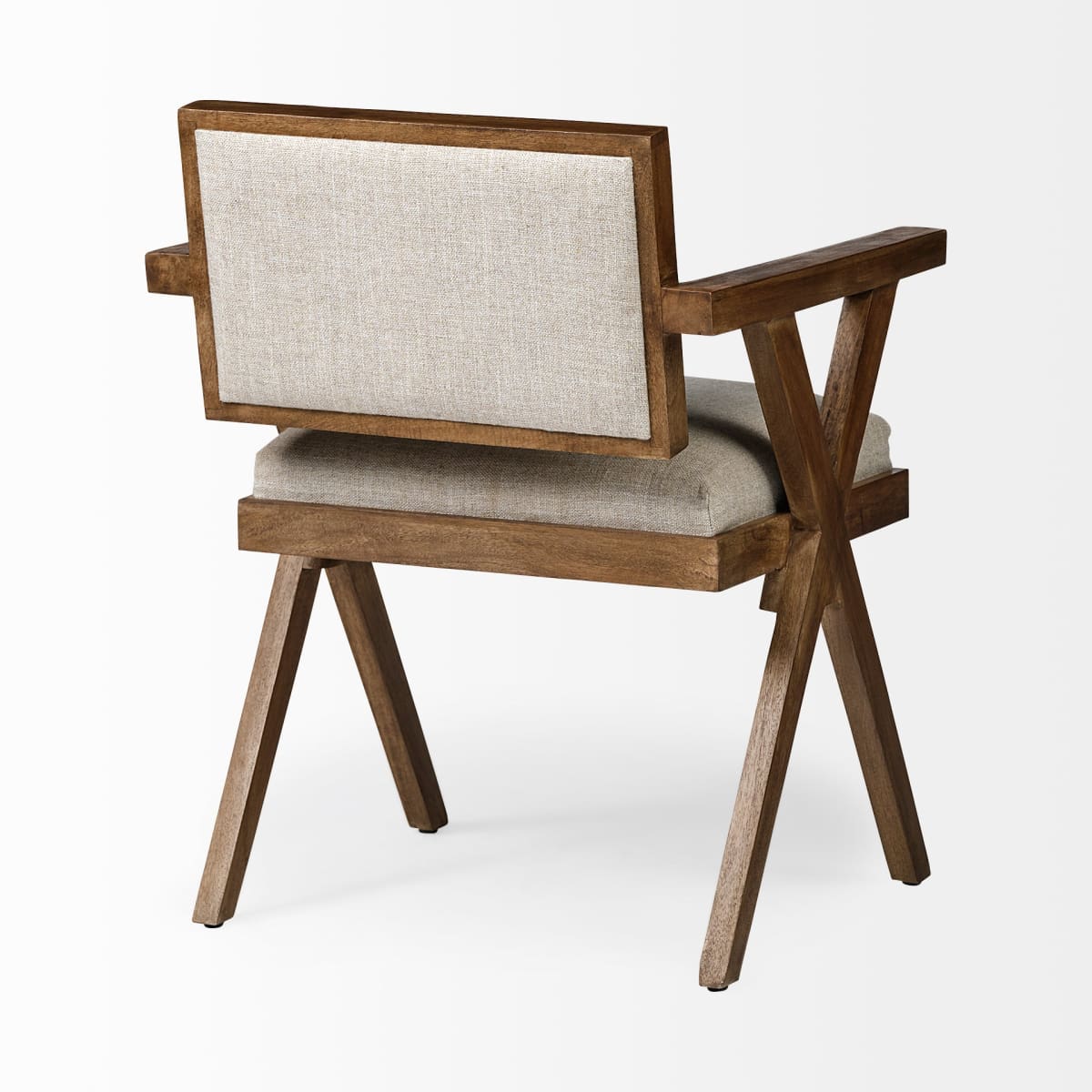 Topanga Dining Chair Cream | Medium Brown Wood - dining-chairs