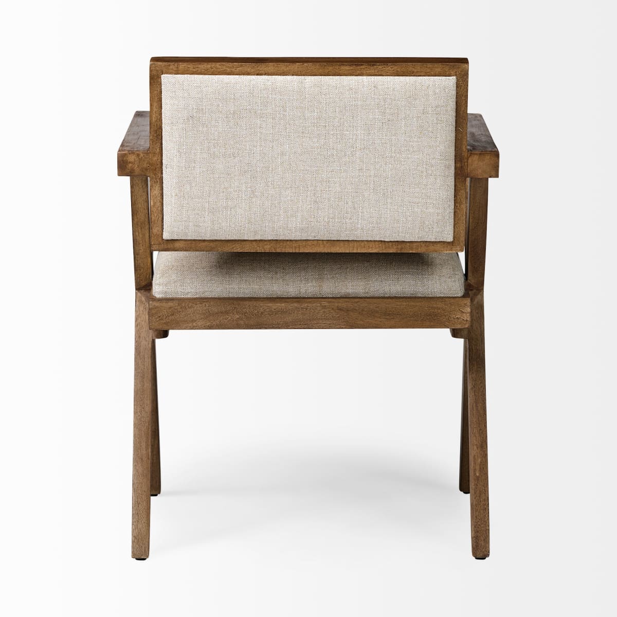 Topanga Dining Chair Cream | Medium Brown Wood - dining-chairs