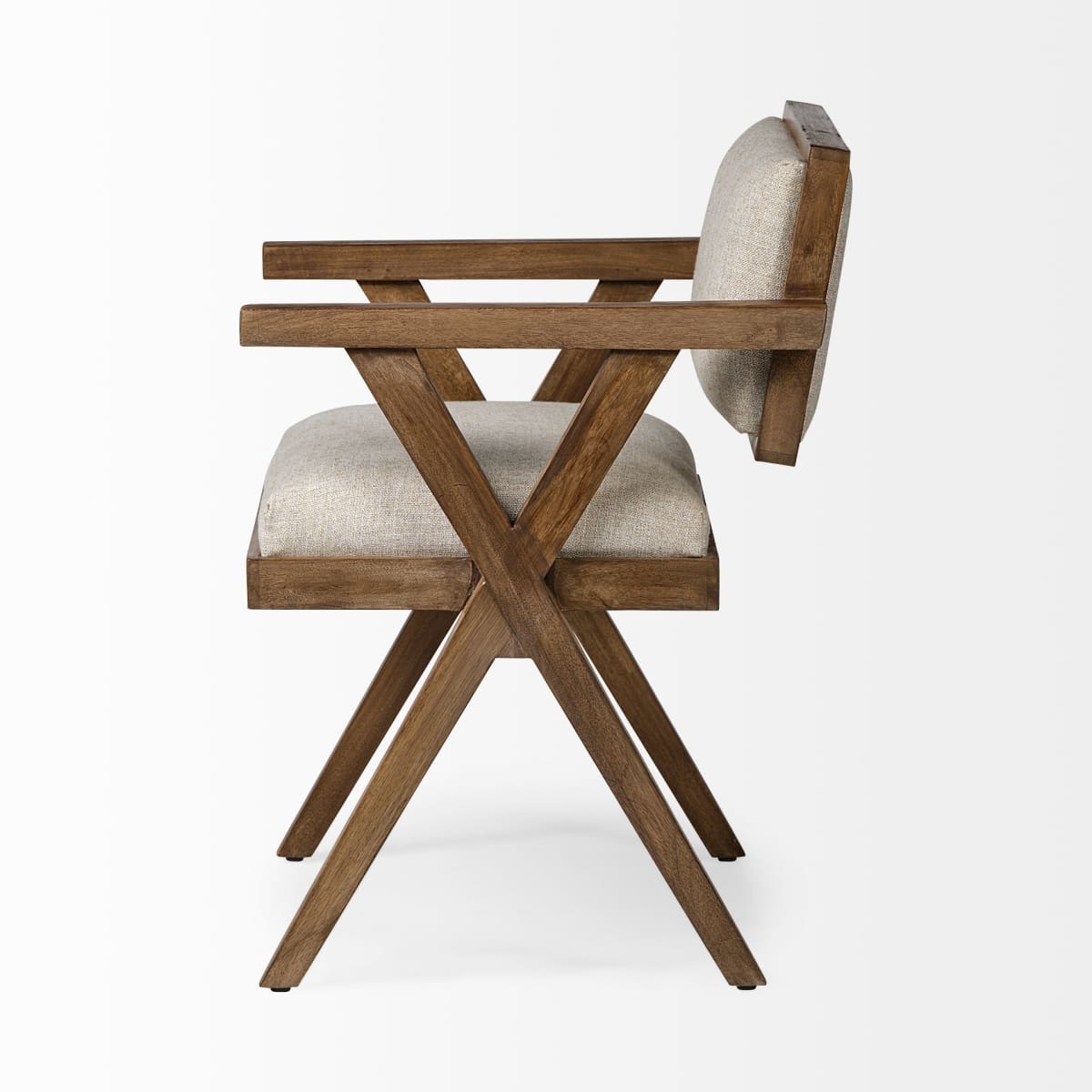 Topanga Dining Chair Cream | Medium Brown Wood - dining-chairs