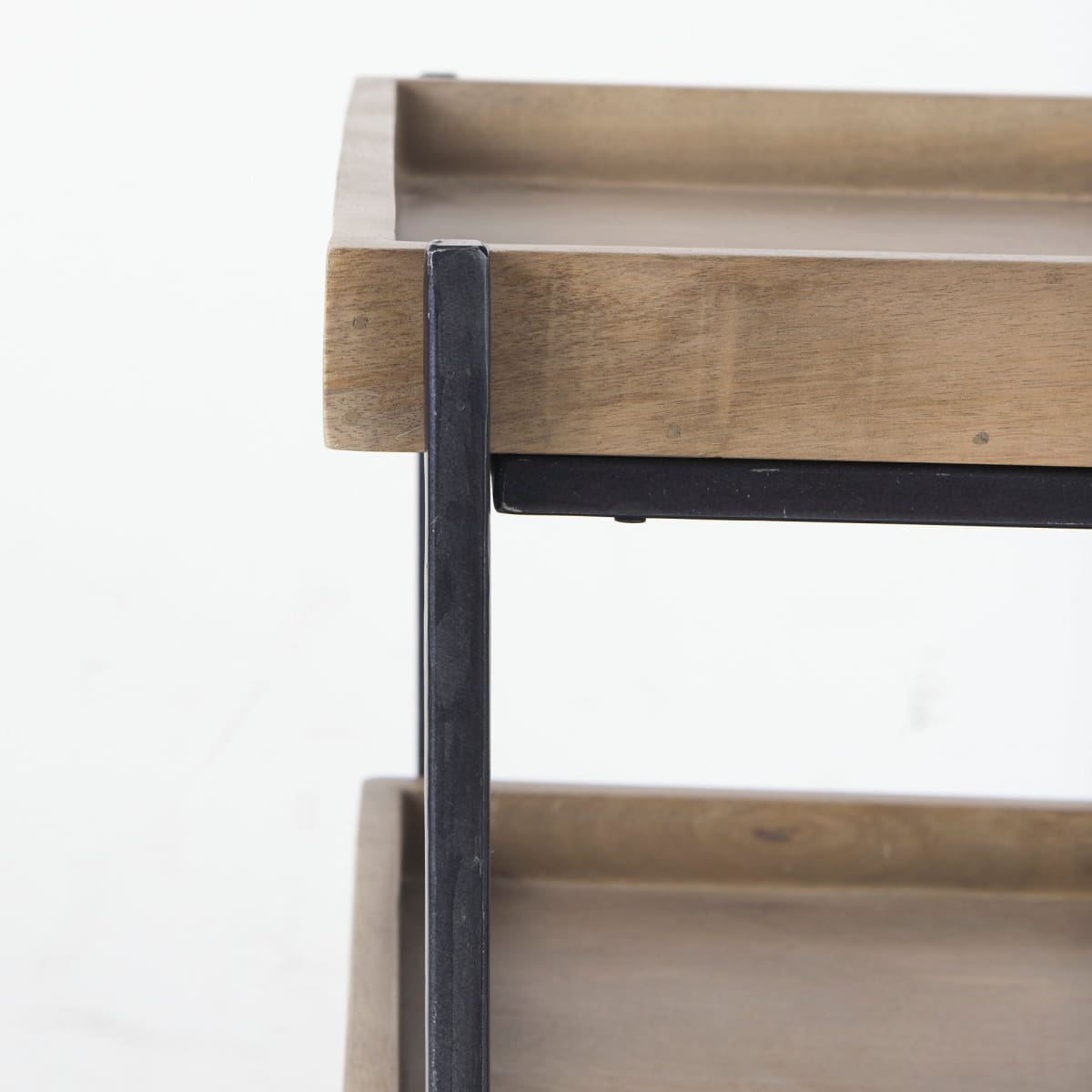 Trey Accent Table Brown Wood | Black Iron - accent-tables