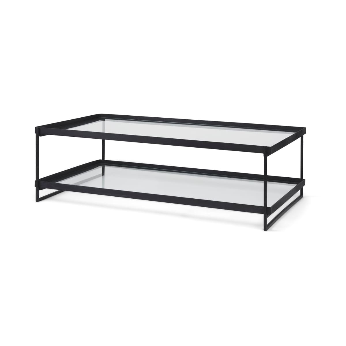 Trey Coffee Table Black Metal | Glass - coffee-tables