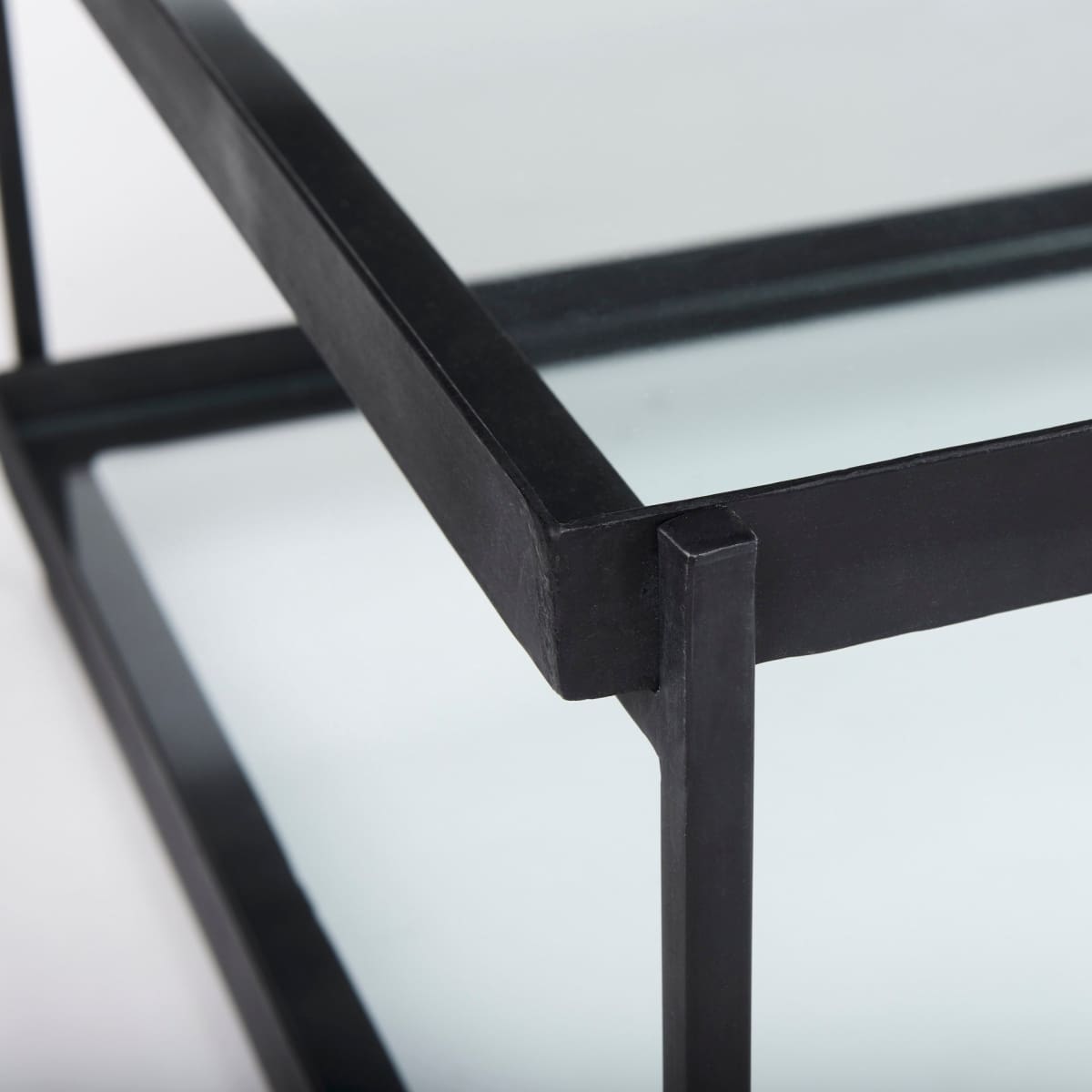 Trey Coffee Table Black Metal | Glass - coffee-tables