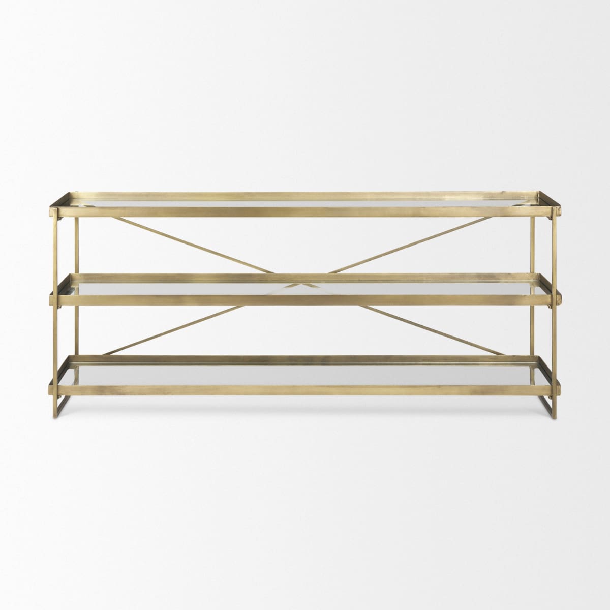 Trey Console Table Gold Metal | Glass - console-tables