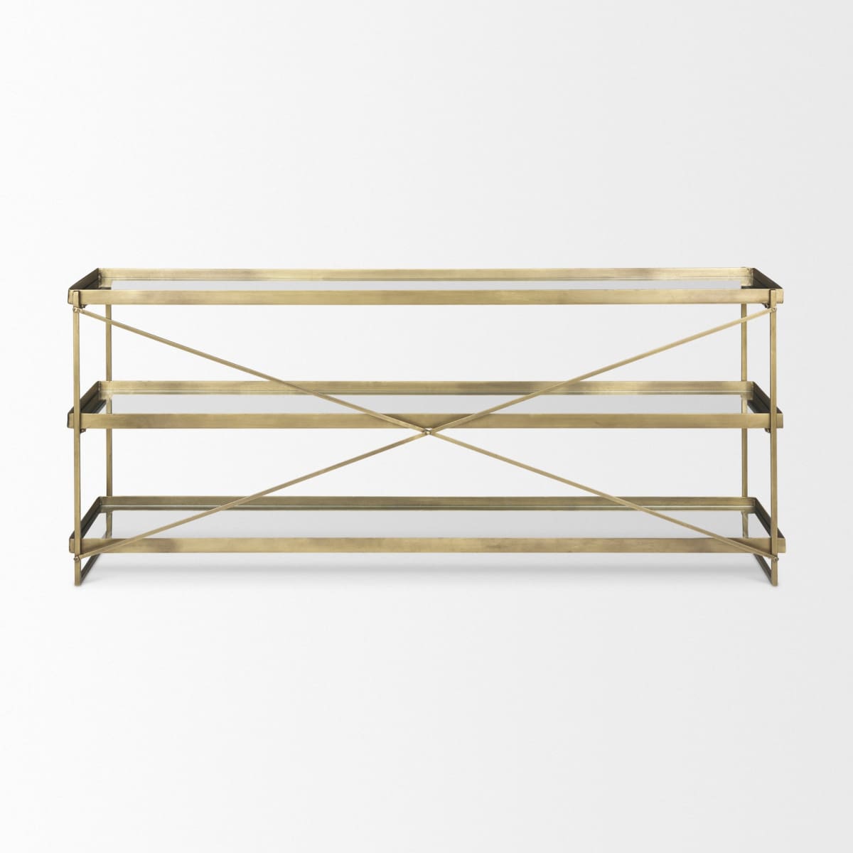 Trey Console Table Gold Metal | Glass - console-tables