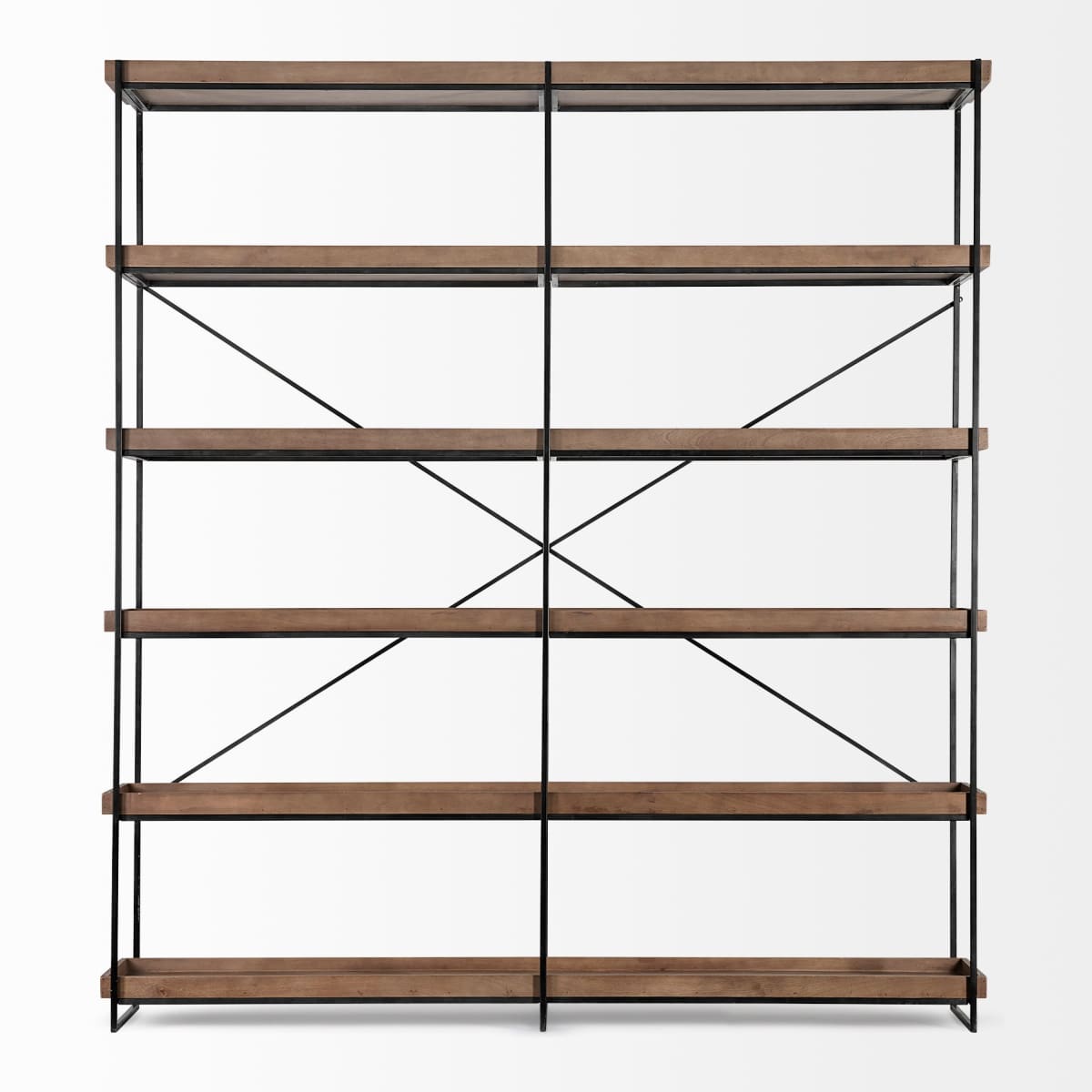 Trey Shelving Unit Brown Wood | Black Iron - shelving