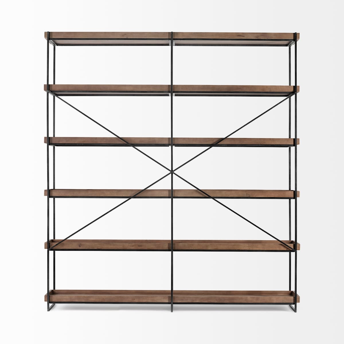 Trey Shelving Unit Brown Wood | Black Iron - shelving