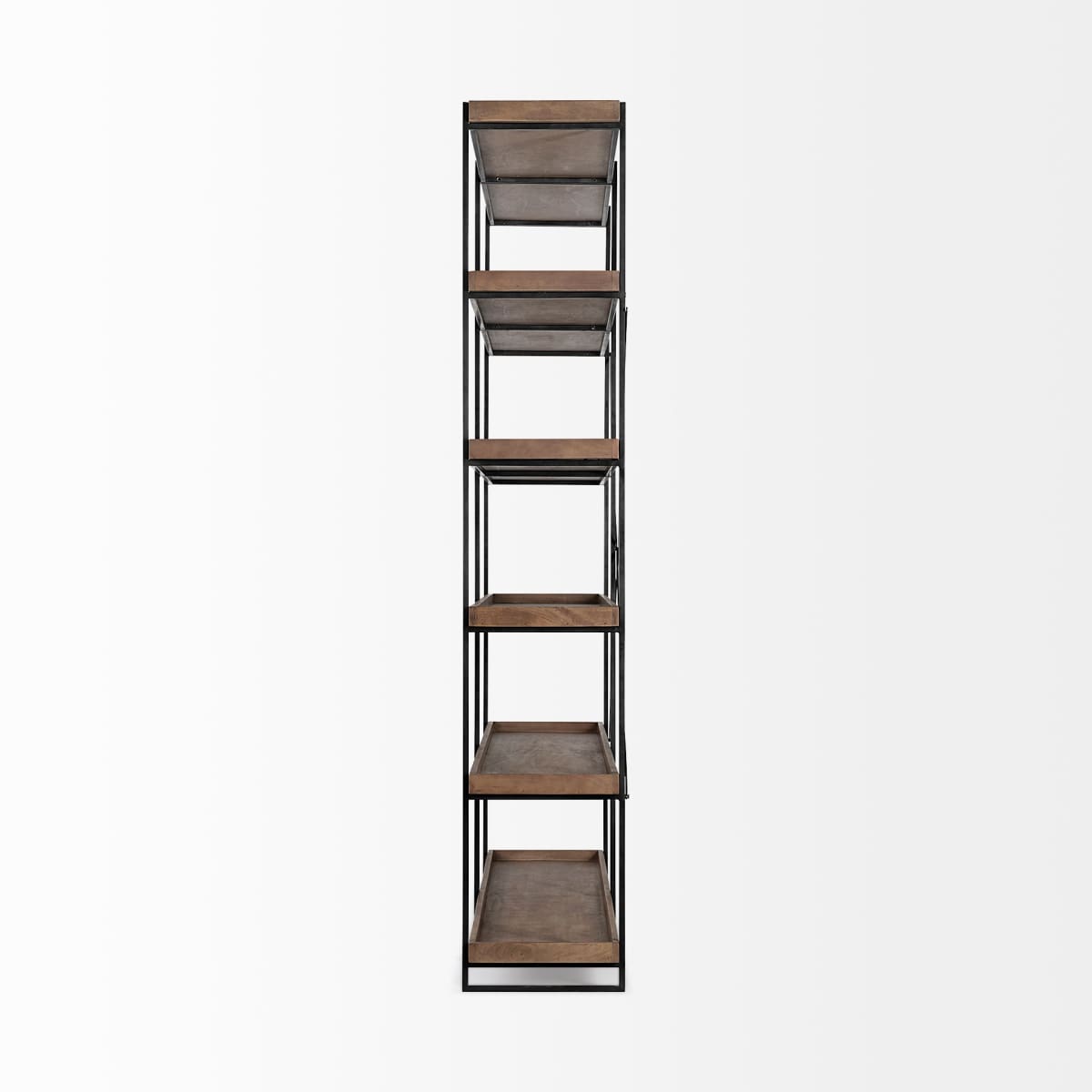 Trey Shelving Unit Brown Wood | Black Iron - shelving