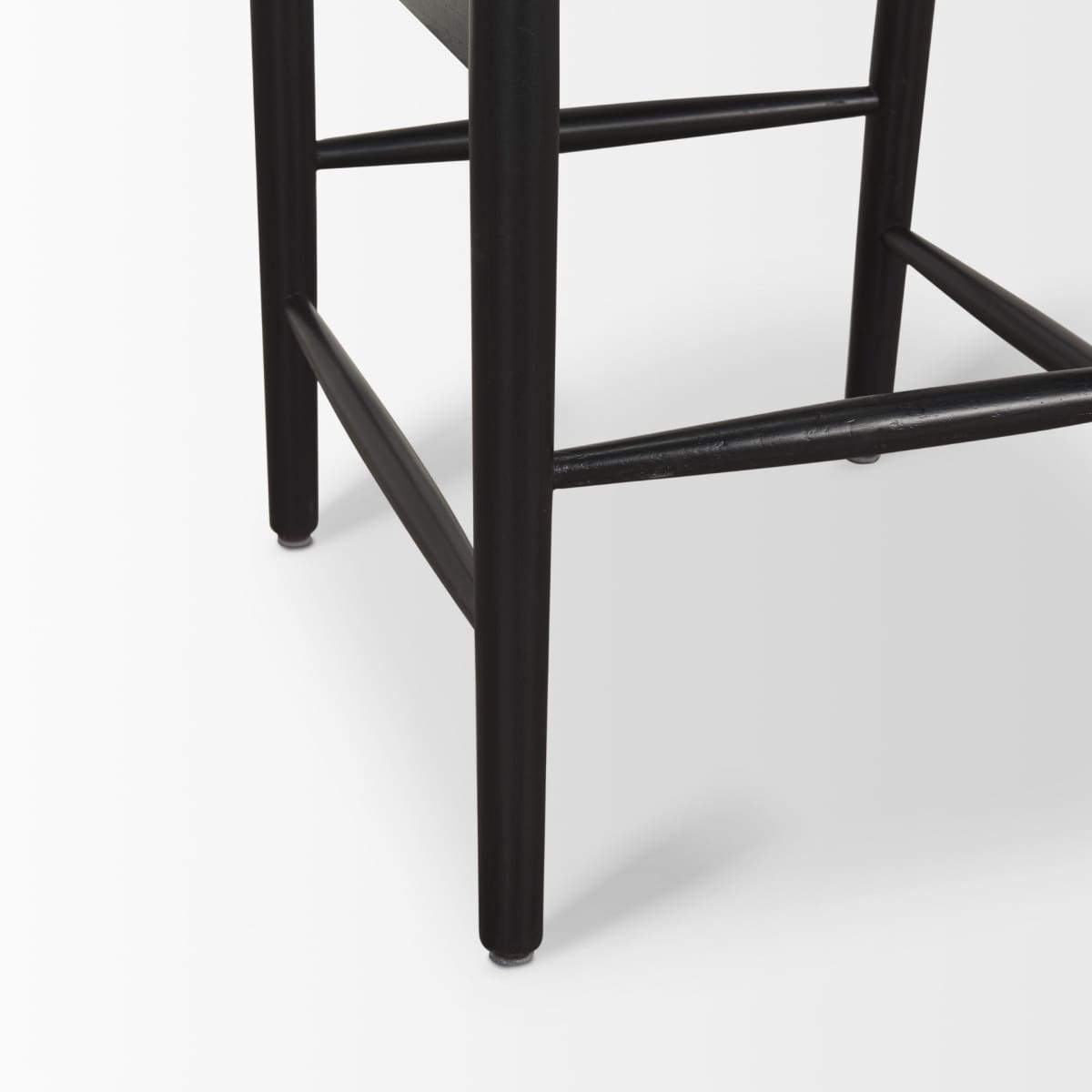 Trixie Bar Counter Stool Beige Fabric | Black Wood | Bar - bar-stools