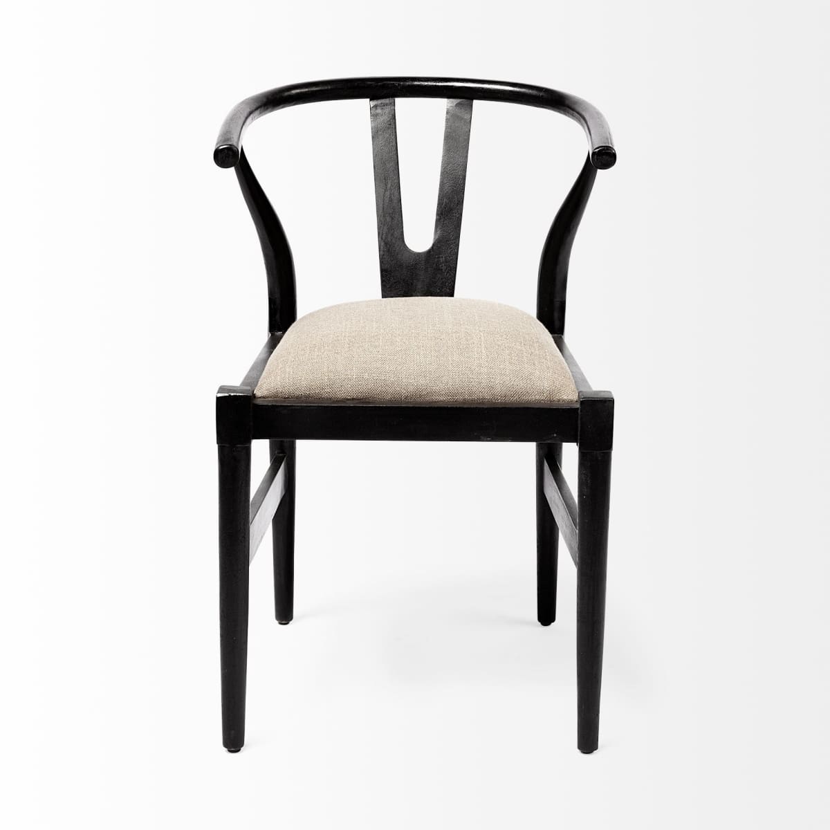 Trixie Dining Chair Beige Fabric | Black Wood - dining-chairs