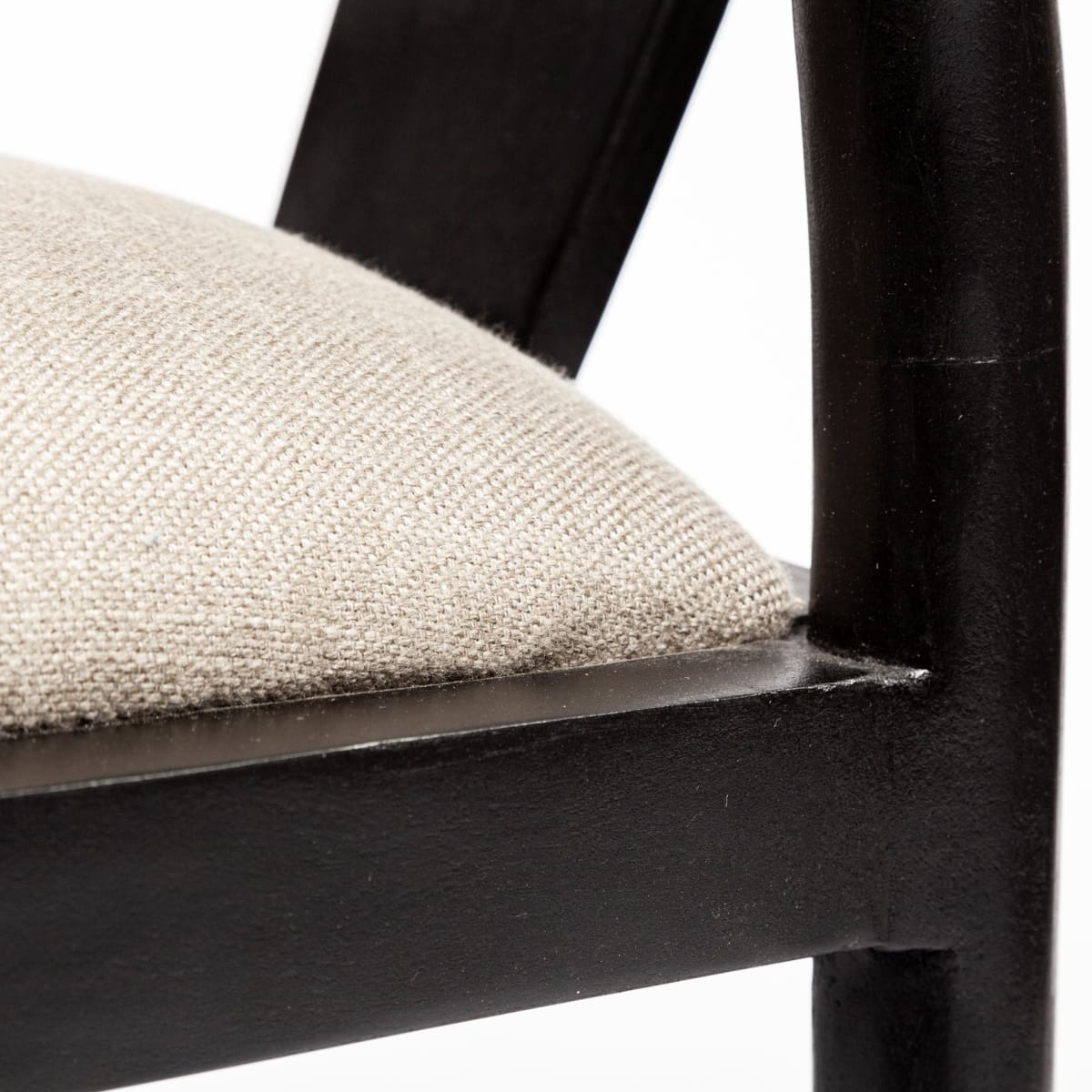 Trixie Dining Chair Beige Fabric | Black Wood - dining-chairs