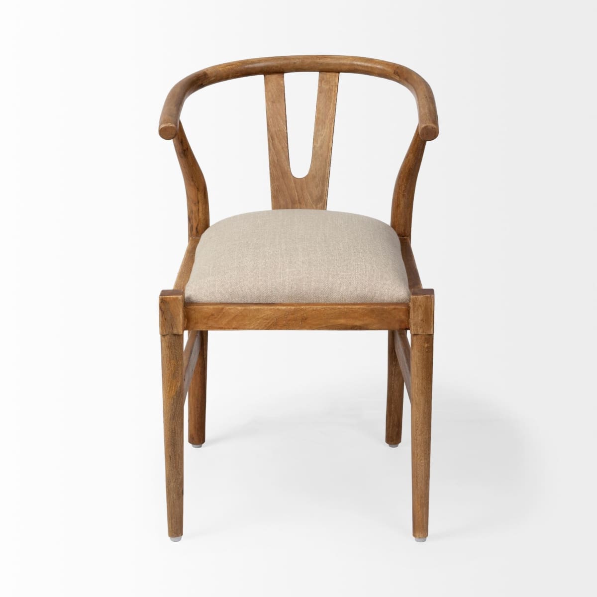 Trixie Dining Chair Cream Fabric | Brown Wood - dining-chairs