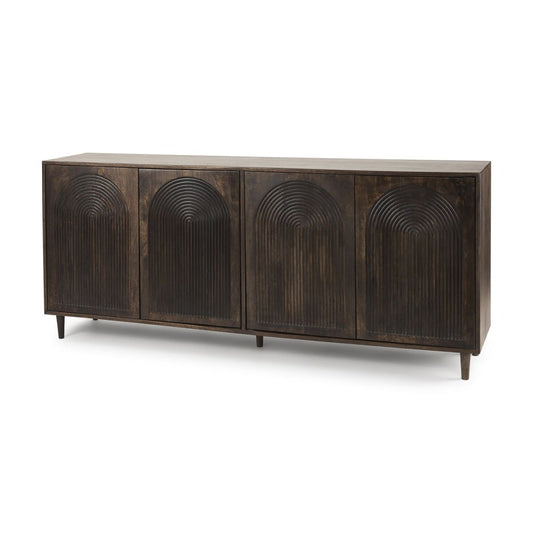 Tucker Sideboard Dark Brown | 4-Door - sideboards-and-buffets