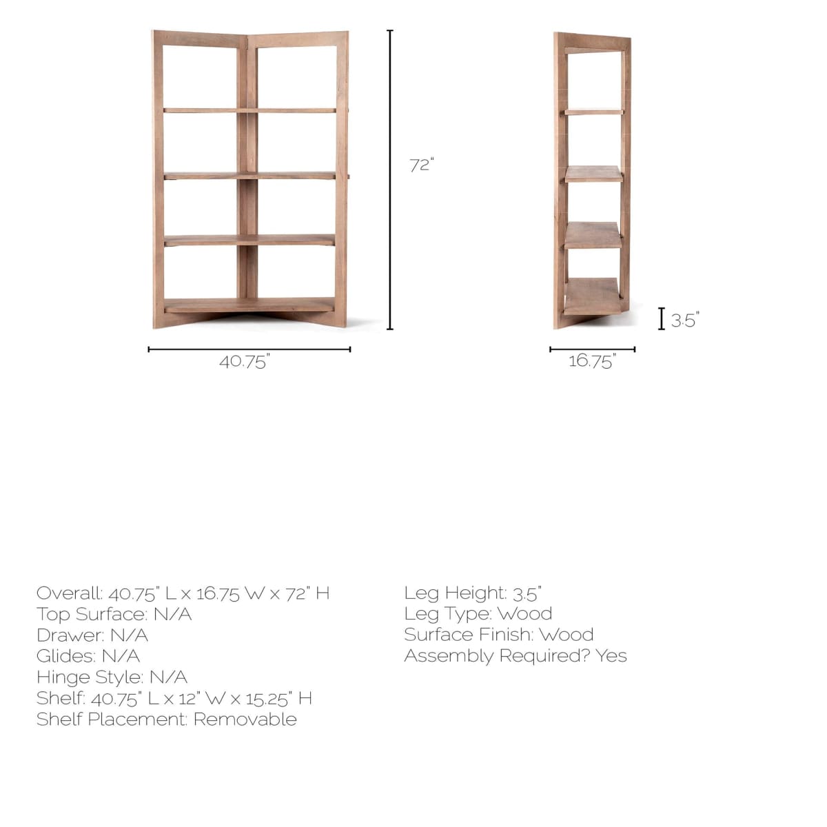 Turnbull Shelving Unit Light Brown Wood - shelving