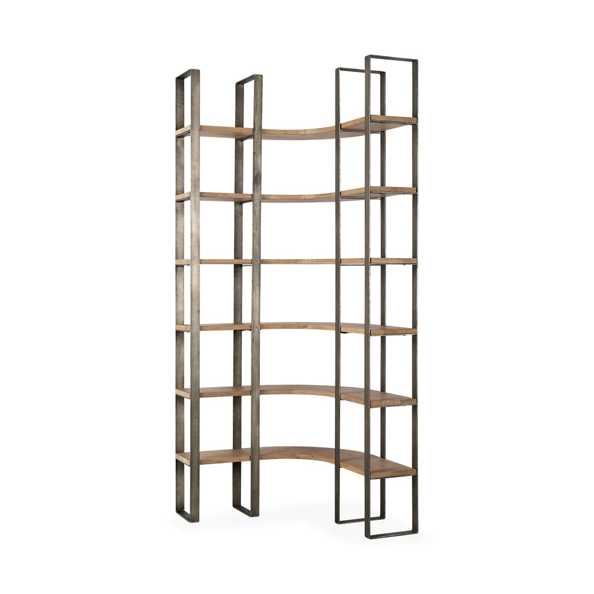 Turner Shelving Unit Brown Wood | Nickel Metal - shelving