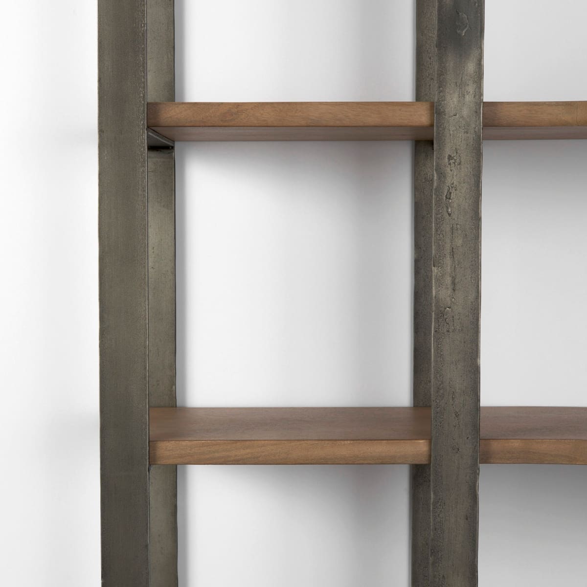 Turner Shelving Unit Brown Wood | Nickel Metal - shelving