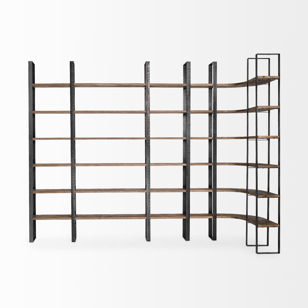 Turner Shelving Unit Dark Brown Wood | Black Metal - shelving